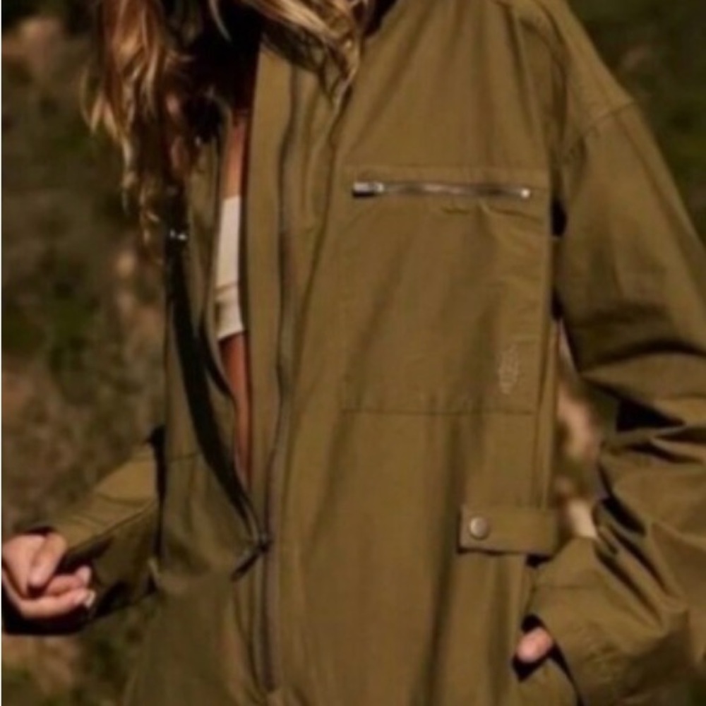 Free People FP Movement army green jumpsuit - Picture 2 of 3